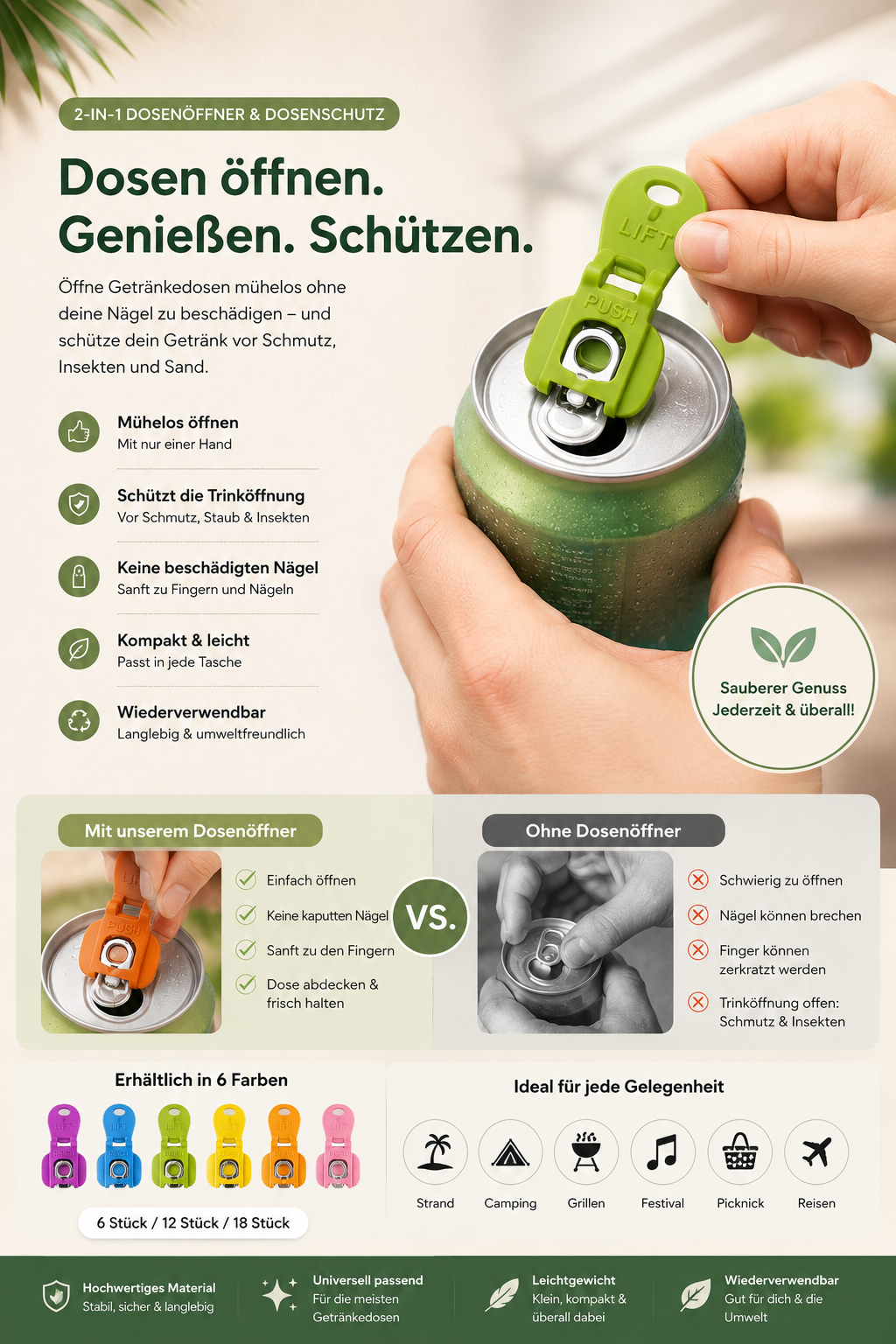 CanClip™ – Dosenöffner & Dosenschutz 2-in-1
